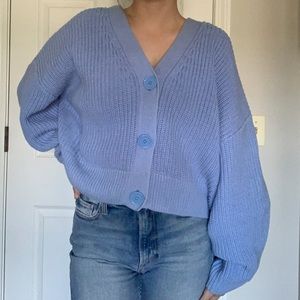 Periwinkle blue knit cardigan!